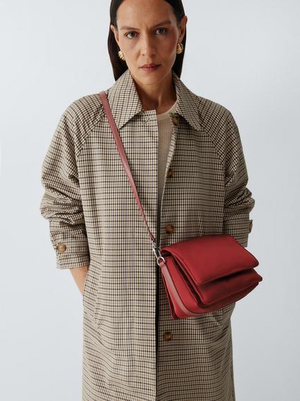 John Lewis Nylon Crossbody Shoulder Bag, Red - view 2, Red