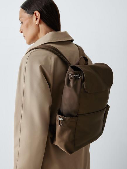 John Lewis Nylon Backpack, Choc - view 2, Choc