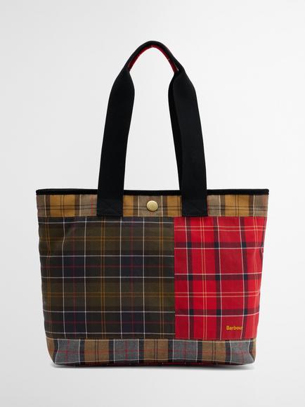 Barbour Mya Patchwork Tote Bag, Classic/Cardinal, Classic/Cardinal