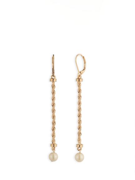 Lauren Ralph Lauren Lindella Pearl Drop Rope Earrings, Gold/ White, Gold/ White