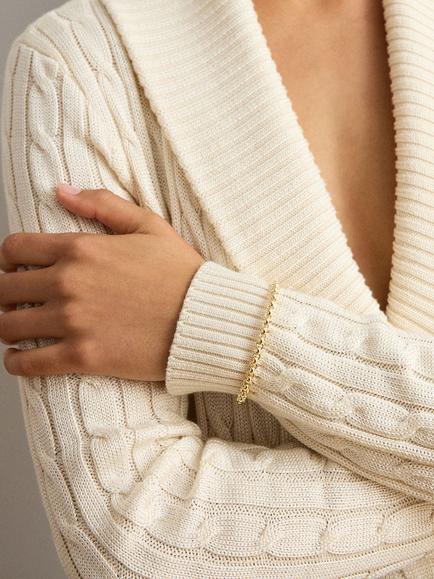 Lauren Ralph Lauren Beckett Interlocking Link Open Bangle, Gold - view 2, Gold