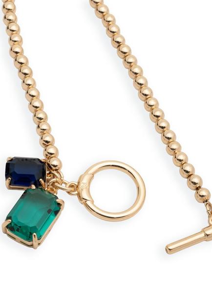 Lauren Ralph Lauren Kensington Crystal Drop Bracelet, Gold/ Green - view 2, Gold/ Green