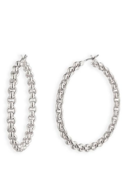 Lauren Ralph Lauren Beckett Chain Hoop Earrings, Silver, Silver