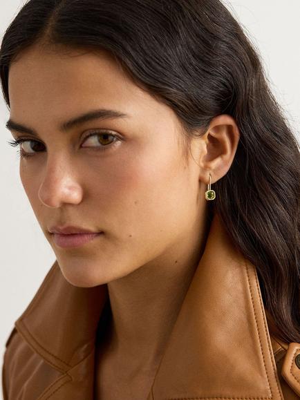 Lauren Ralph Lauren Darlene Drop Earrings, Gold/ Green - view 2, Gold/ Green