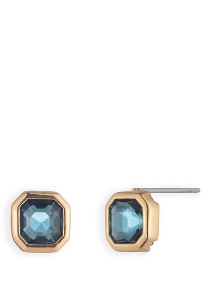 Lauren Ralph Lauren Darlene Montana Square Stud Earrings, Gold/ Blue, Gold/ Blue