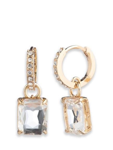 Lauren Ralph Lauren Pavé Huggie Drop Earrings, Gold / Cry, Gold / Cry