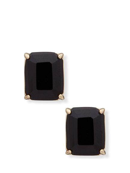 Lauren Ralph Lauren Rectangular Stud Earrings, Gold / Jet, Gold / Jet