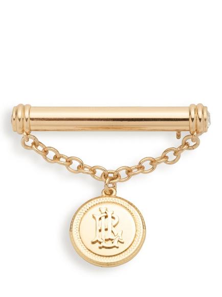 Lauren Ralph Lauren Crest Logo Coin Brooch Pin, Gold, Gold