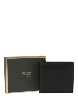 OSPREY LONDON Deboss East West Leather Billfold Wallet - view 2, Black