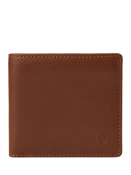 OSPREY LONDON Deboss East West Leather Billfold Wallet, Tan