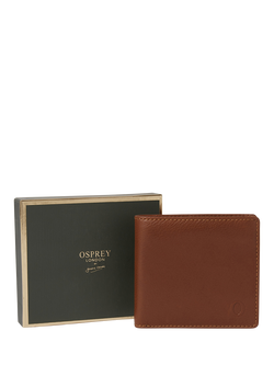 OSPREY LONDON Deboss East West Leather Billfold Wallet - view 2, Tan