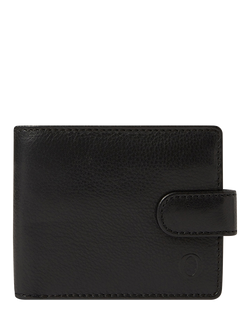 OSPREY LONDON Deboss East West Leather Popper Coin Wallet, Black