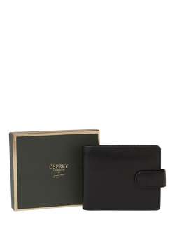 OSPREY LONDON Deboss East West Leather Popper Coin Wallet - view 2, Black