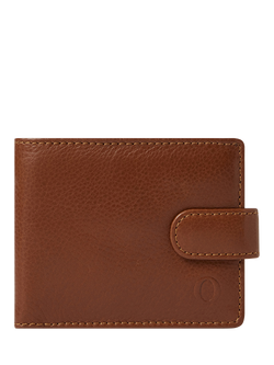 OSPREY LONDON Deboss East West Leather Popper Coin Wallet, Tan