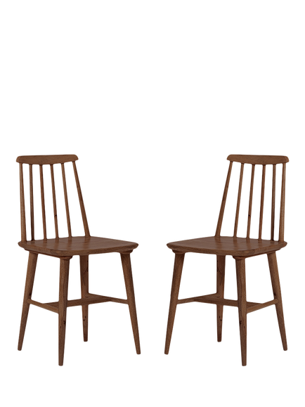 Swoon OUTLET Ollie Dining Chair, Set of 2, Like New, Dark Brown, Dark Brown