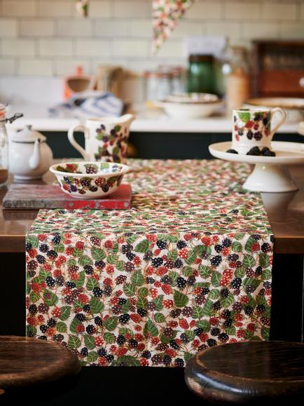 Emma Bridgewater Blackberry Cotton Linen Blend Table Runner, 200cm - view 2, Multi Multi