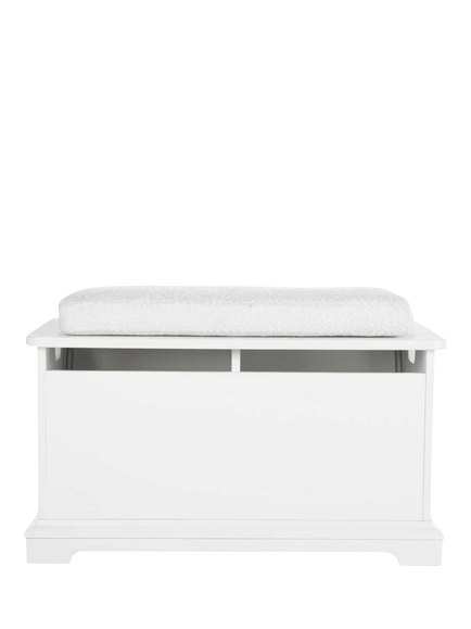 CuddleCo Beaumont Storage Box & Cushion Set, White, White