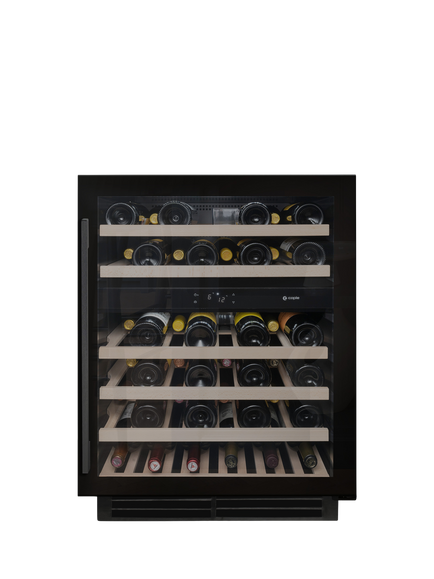 Caple WI6136BG Integrated Wine Cooler, Black Glass, Black Glass