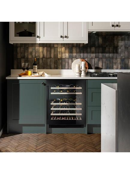 Caple WI6136BG Integrated Wine Cooler, Black Glass - view 2, Black Glass