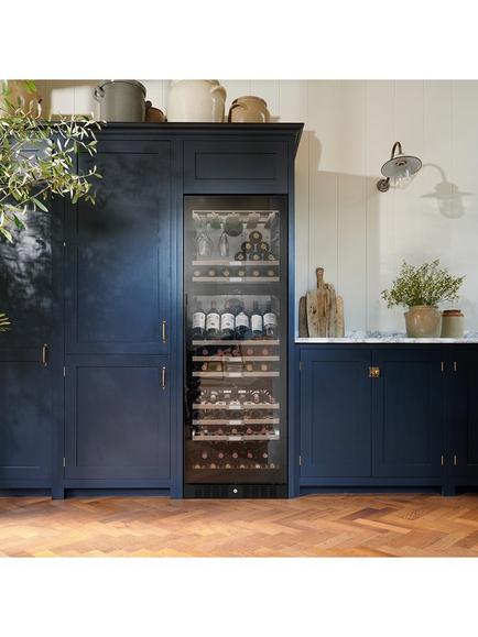 Caple WF1553BG Freestanding Wine Cooler, Black Glass - view 2, Black Glass