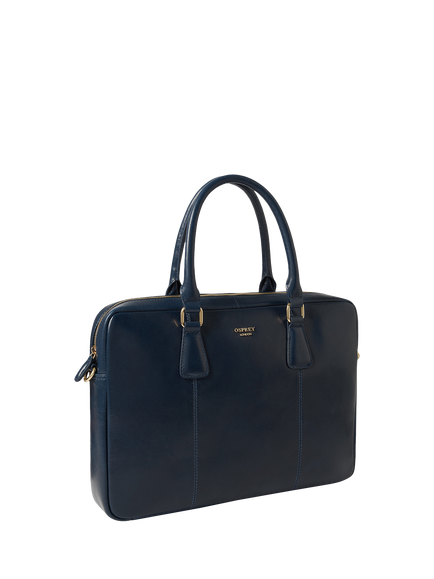 OSPREY LONDON Adaline Leather Laptop Bag - view 2, French Navy