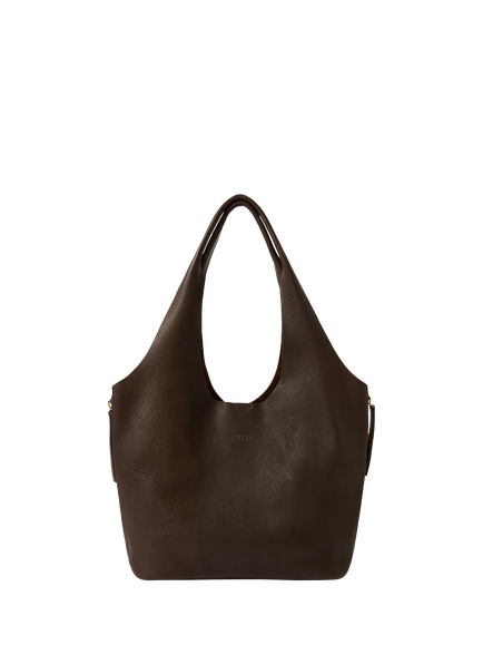 OSPREY LONDON Leather Slouch Hobo Bag, Chocolate
