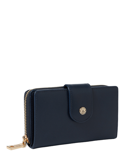 OSPREY LONDON Adaline Leather Purse, French Navy - view 2, French Navy