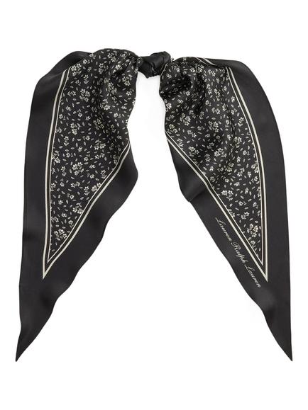 Lauren Ralph Lauren Floral Print Diamond Silk Scarf, Black, Black
