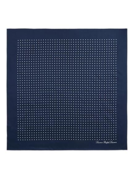 Lauren Ralph Lauren Polka Dot Square Silk Scarf, Navy - view 2, Navy