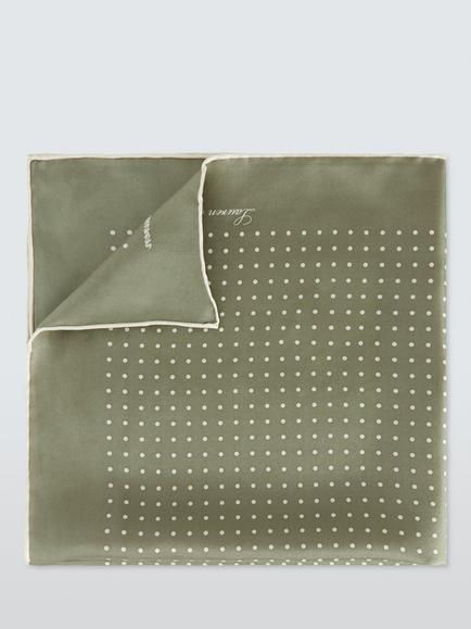 Lauren Ralph Lauren Polka Dot Square Silk Twill Scarf, Olive, Olive