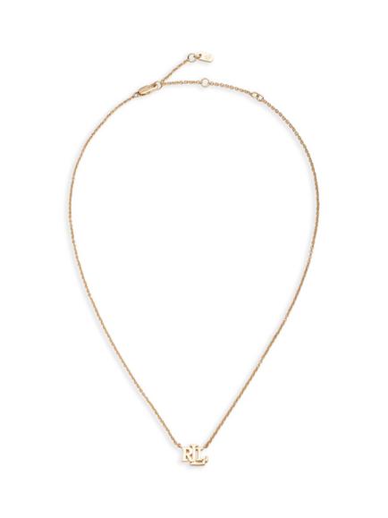Lauren Ralph Lauren Logo Necklace, Gold - view 2, Gold