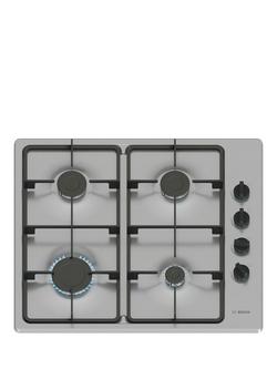 Bosch OUTLET Series 2 PBP6B5K60 60cm Gas Hob, Like New, Stainless Steel, Stainless Steel