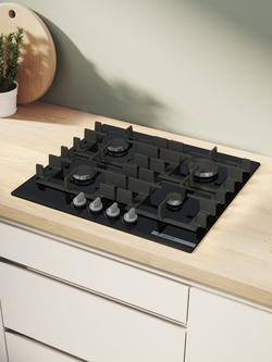 Bosch OUTLET Series 4 PNP6B6K40 60cm Gas Hob, Like New, Black Tempered Glass - view 2, Black Tempered Glass