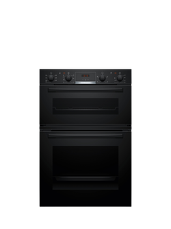 Bosch OUTLET MBA533BS3B Series 4 Built In Double Electric Oven, Like New, Black, Black