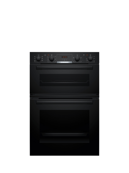 Bosch OUTLET MBA533BS3B Series 4 Built In Double Electric Oven, Like New, Black, Black