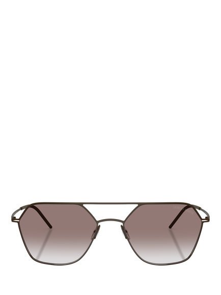 Giorgio Armani AR6185 Men's Square Sunglasses, Matte Brown/Brown Gradient - view 2, Matte Brown/Brown Gradient