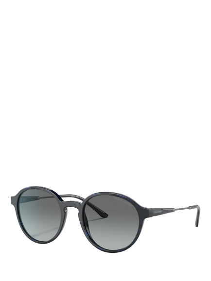 Giorgio Armani AR8160 Men's Oval Sunglasses, Striped Blue/Grey Gradient, Striped Blue/Grey Gradient