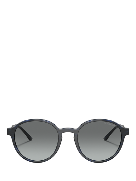 Giorgio Armani AR8160 Men's Oval Sunglasses, Striped Blue/Grey Gradient - view 2, Striped Blue/Grey Gradient