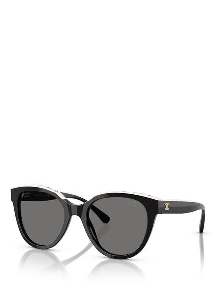 CHANEL Cat Eye Sunglasses CH5414, Black, Black