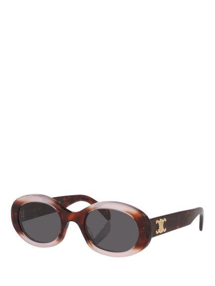 Celine CL000312 Women's Oval Sunglasses, Tortoise Orange/Grey, Tortoise Orange/Grey