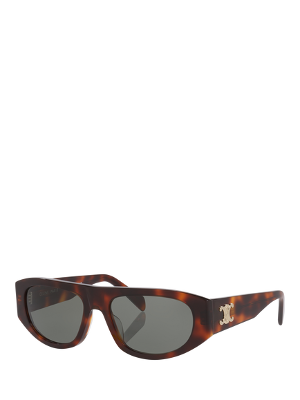 Celine CL000624 Irregular Frame Sunglasses, Tortoise/Grey