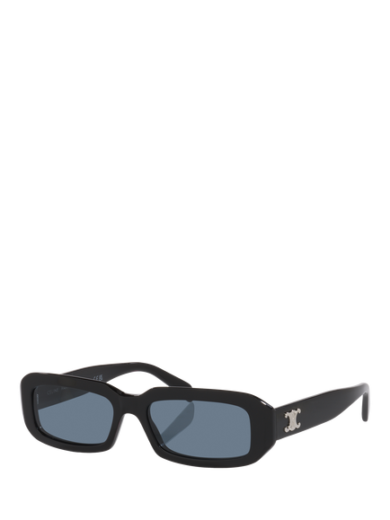 Celine CL000626 Women's Rectangular Sunglasses, Black/Blue, Black/Blue
