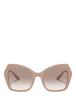 Dolce & Gabbana DG4399 Women's Butterfly Sunglasses, Camel/Blush Gradient - view 2, Camel/Blush Gradient