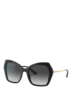 Dolce & Gabbana DG4399 Women's Butterfly Sunglasses, Black/Grey Gradient, Black/Grey Gradient