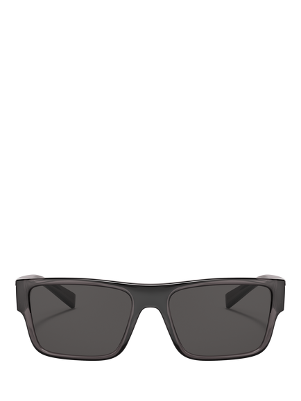 Dolce & Gabbana DG6149 Rectangular Sunglasses, Transparent Grey/Black - view 2, Transparent Grey/Black