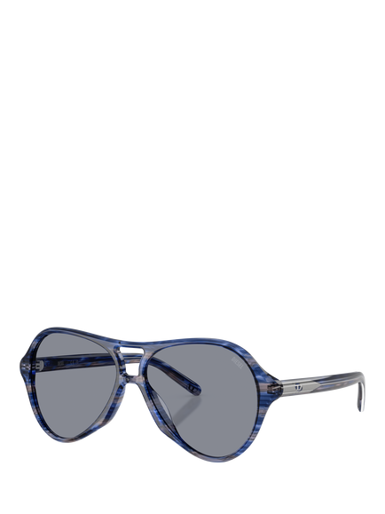 Diesel DL2013U Men's Aviator Sunglasses, Striated Blue/Grey, Striated Blue/Grey