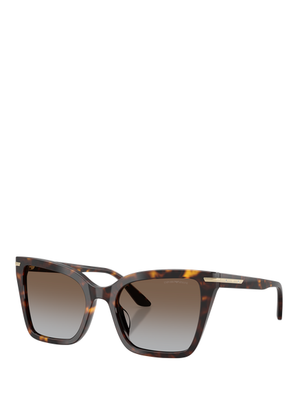 Emporio Armani EA4273BU Women's Cat's Eye Sunglasses, Havana Brown, Shiny Havana/Brown Gradient