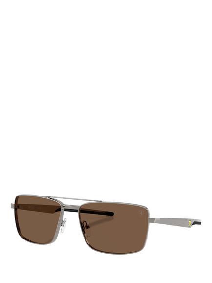 Scuderia Ferrari FZ5001 Men's Sunglasses, Silver/Brown, Silver/Brown