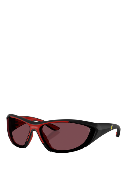 Scuderia Ferrari FZ6029U Women's Cat's Eye Sunglasses, Black/Red, Matte Black/Red