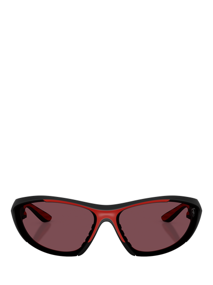 Scuderia Ferrari FZ6029U Women's Cat's Eye Sunglasses, Black/Red - view 2, Matte Black/Red